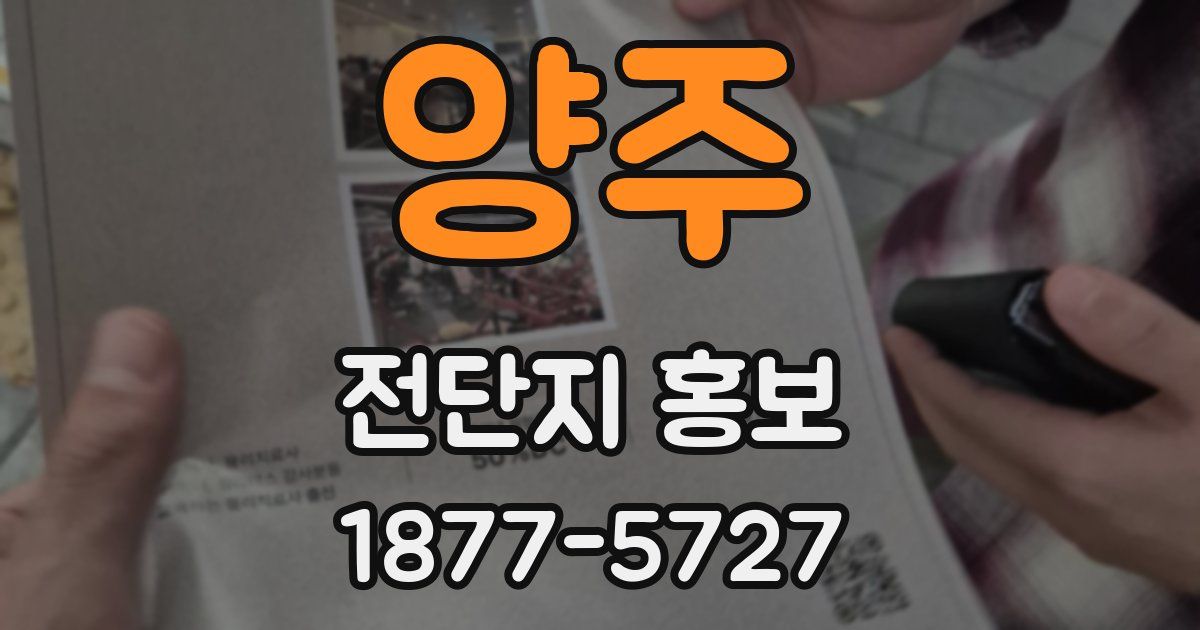 양주 전단지 홍보