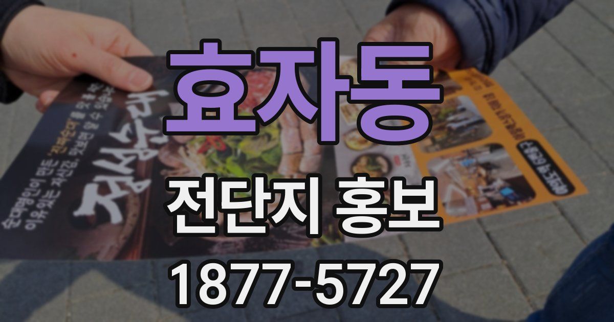효자동 전단지 홍보