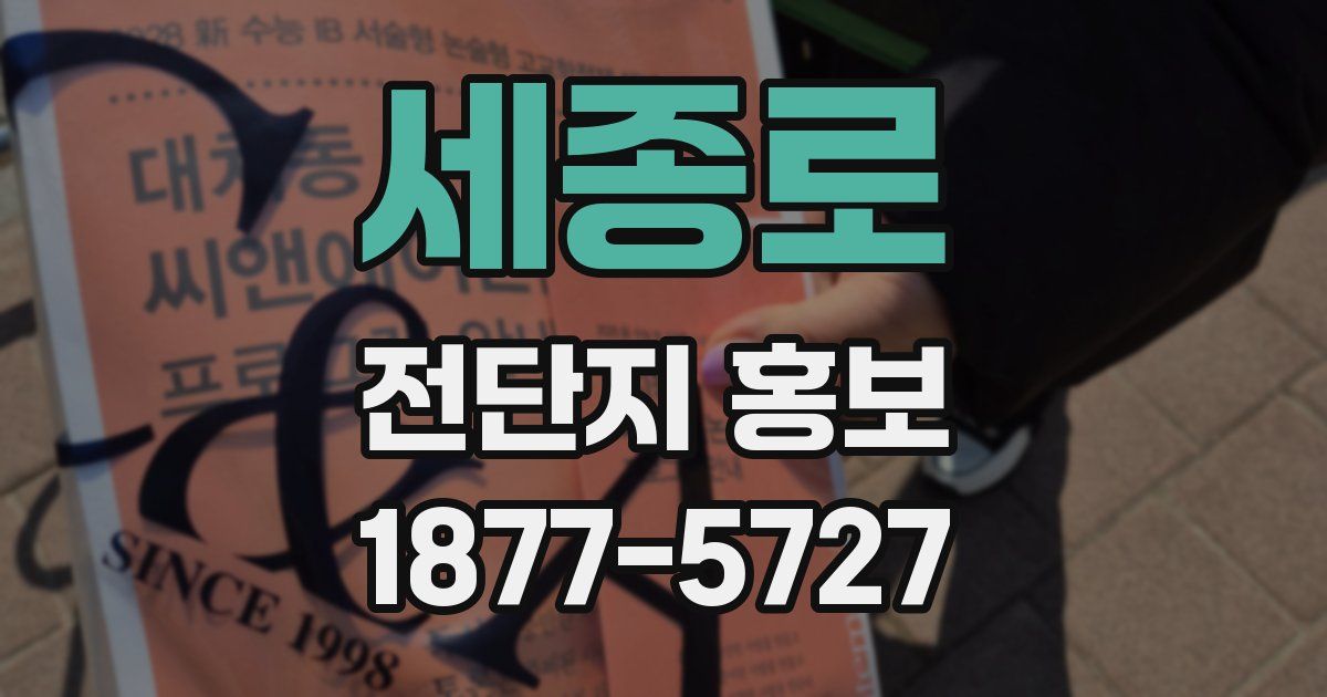 세종로 전단지 홍보