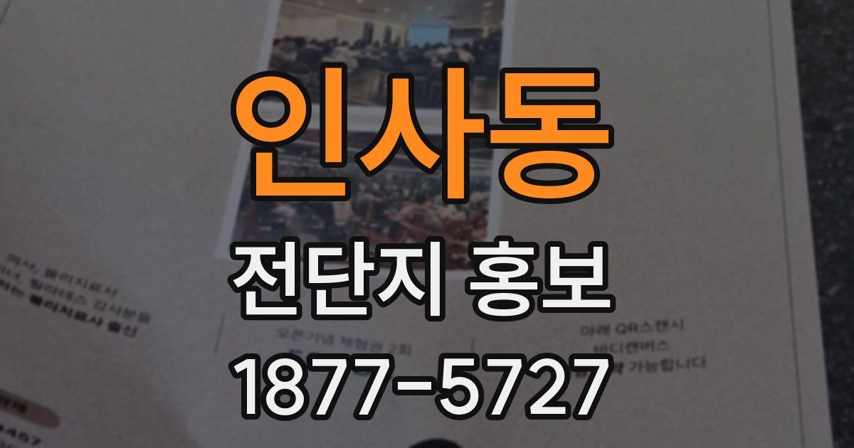 인사동 전단지 홍보