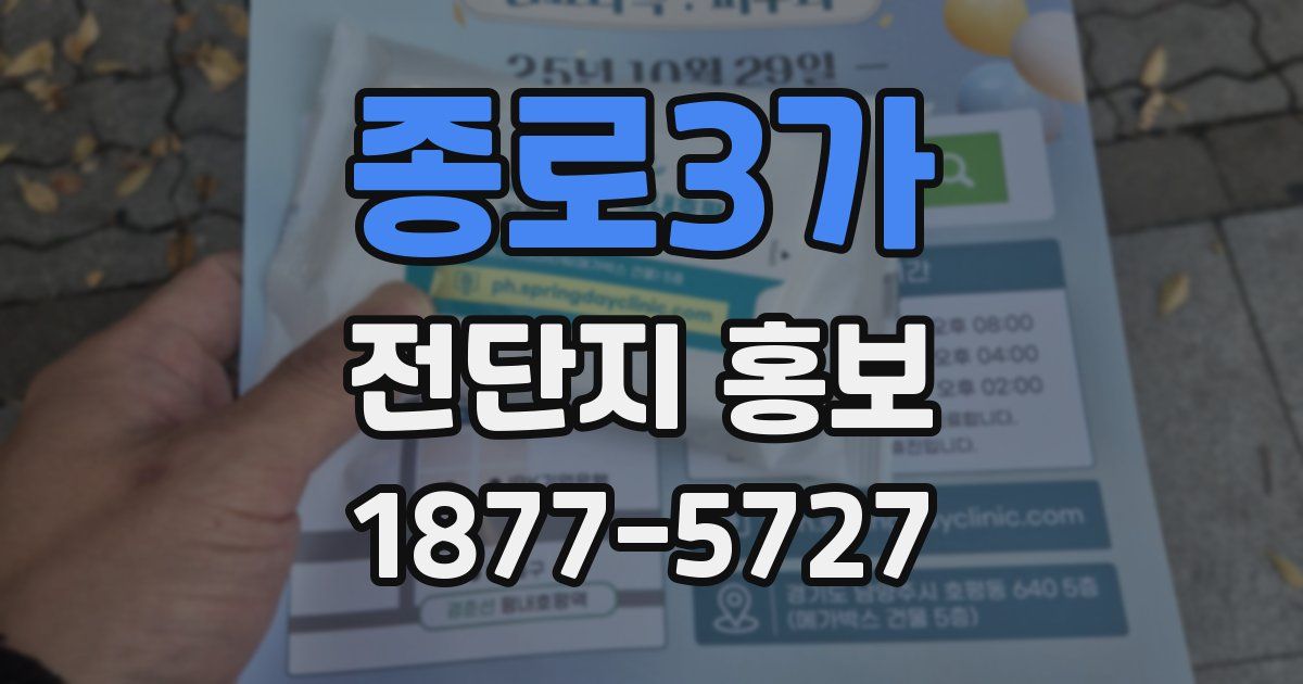 종로3가 전단지 홍보