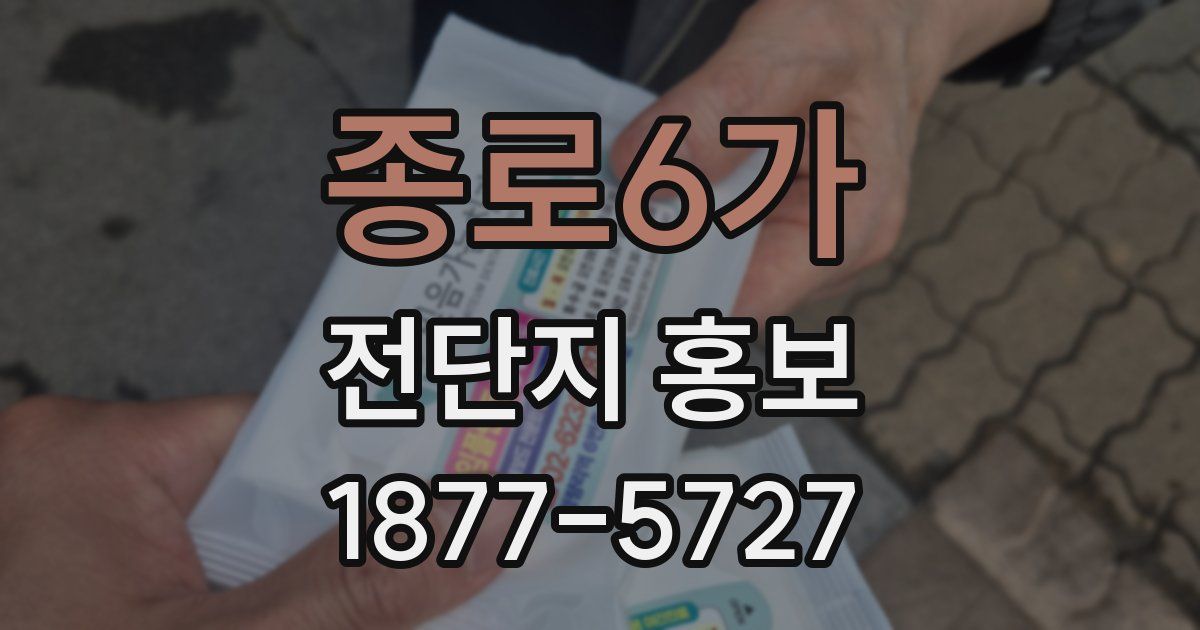 종로6가 전단지 홍보