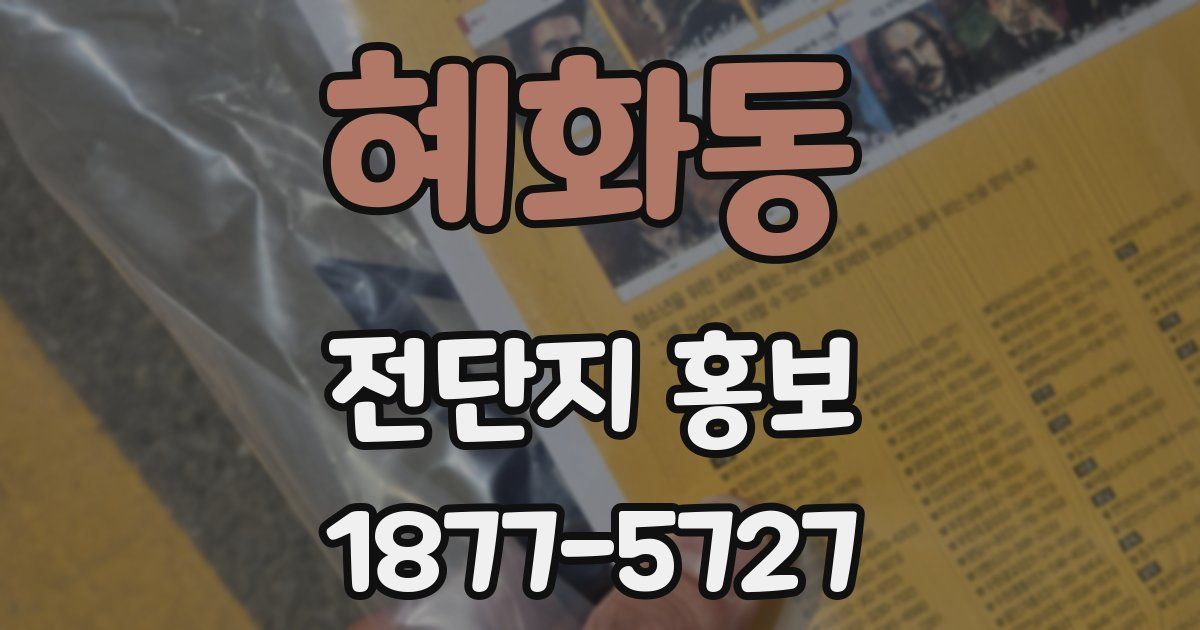 혜화동 전단지 홍보
