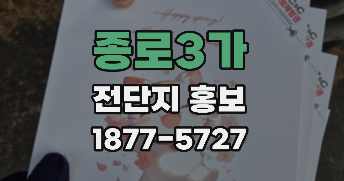 종로3가 전단지 홍보