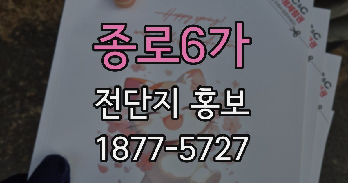 종로6가 전단지 홍보