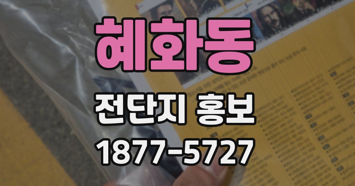 혜화동 전단지 홍보