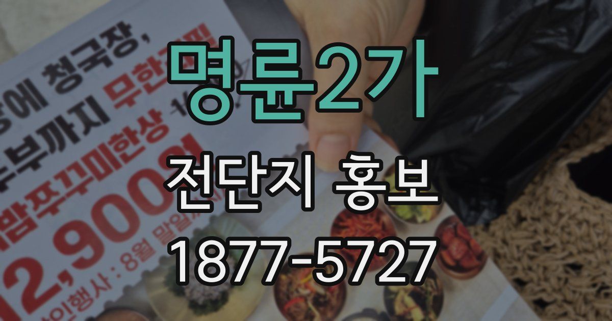 명륜2가 전단지 홍보