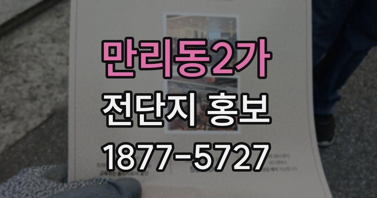 만리동2가 전단지 홍보