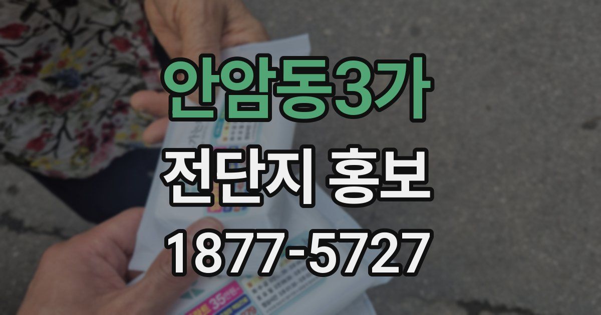 안암동3가 전단지 홍보