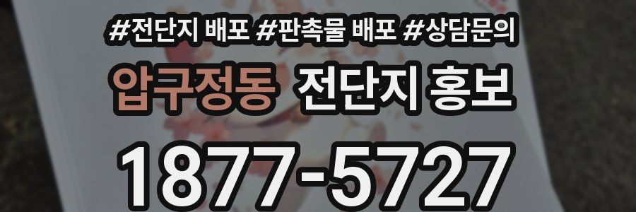 압구정동 전단지 홍보
