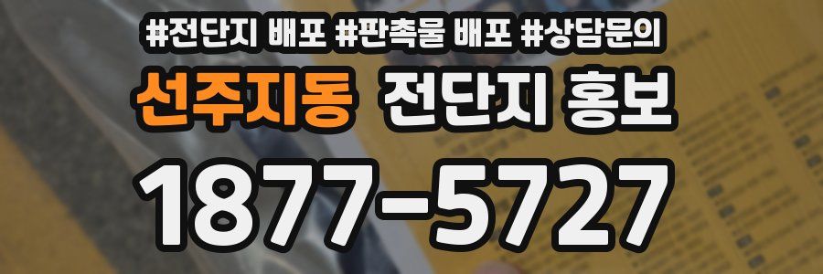 선주지동 전단지 홍보