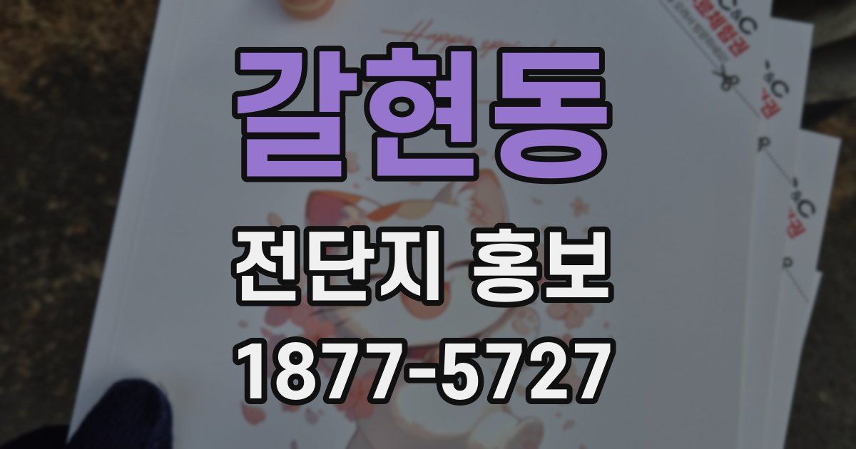 갈현동 전단지 홍보