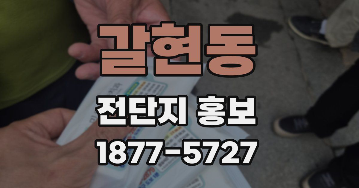 갈현동 전단지 홍보