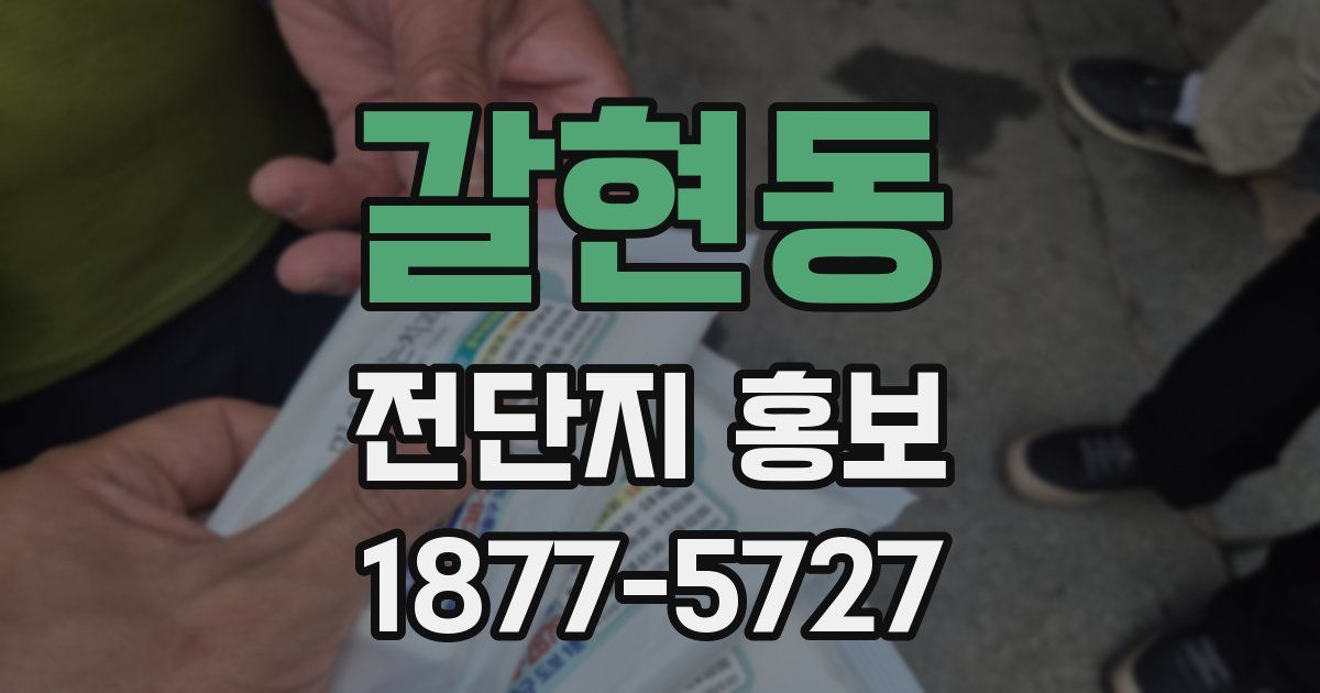 갈현동 전단지 홍보