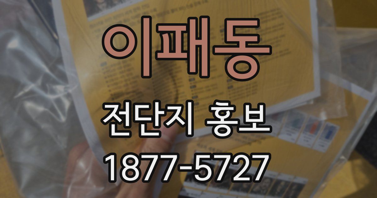 이패동 전단지 홍보