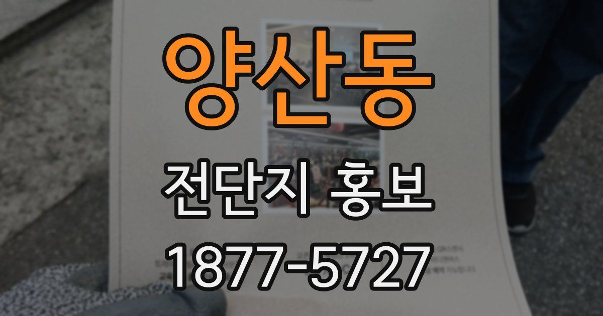 양산동 전단지 홍보