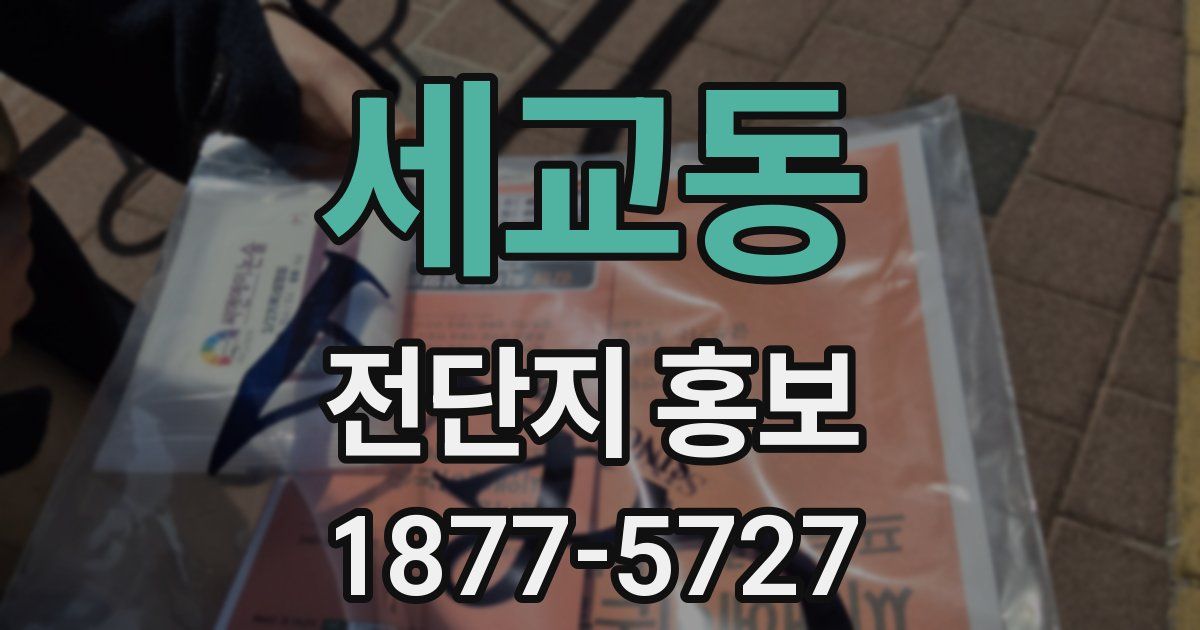 세교동 전단지 홍보