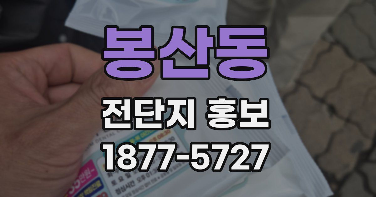 봉산동 전단지 홍보