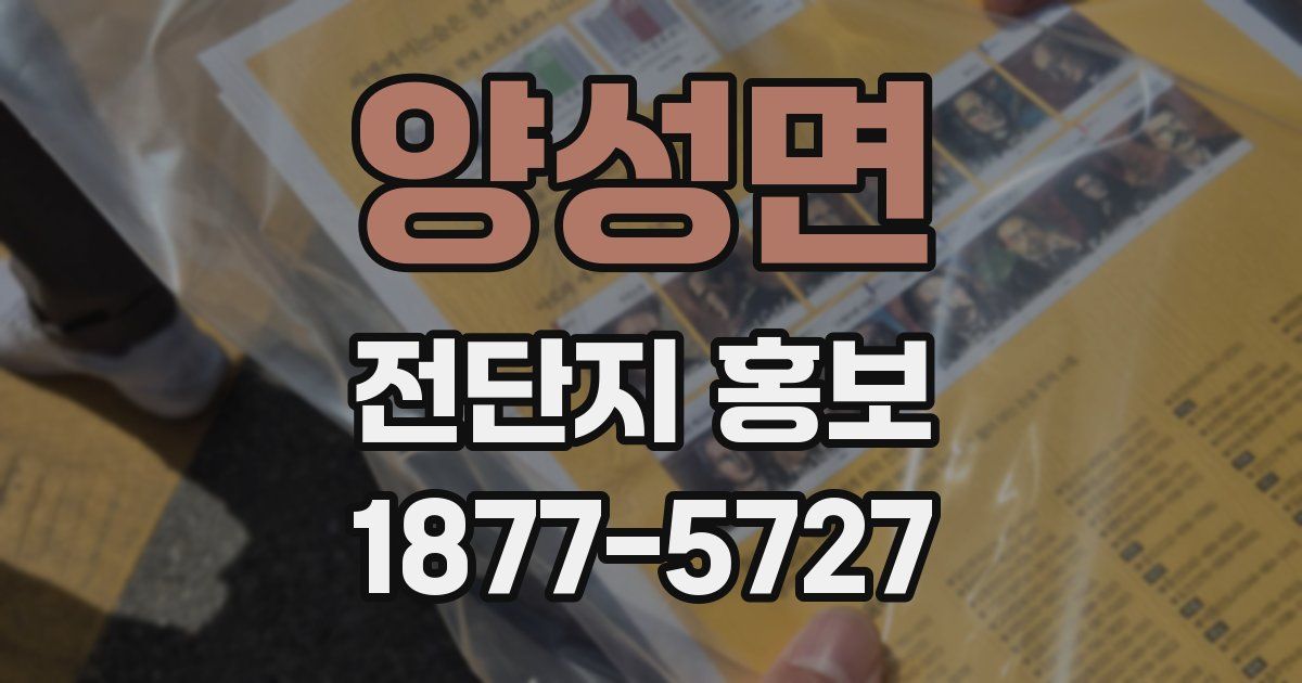 양성면 전단지 홍보