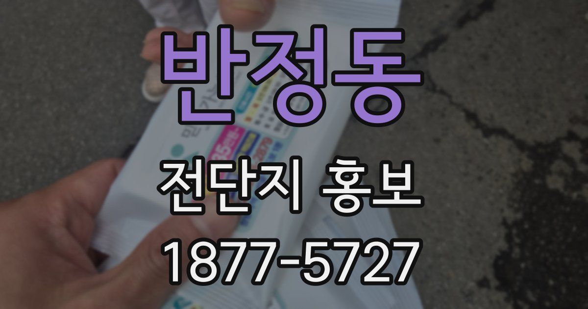 반정동 전단지 홍보