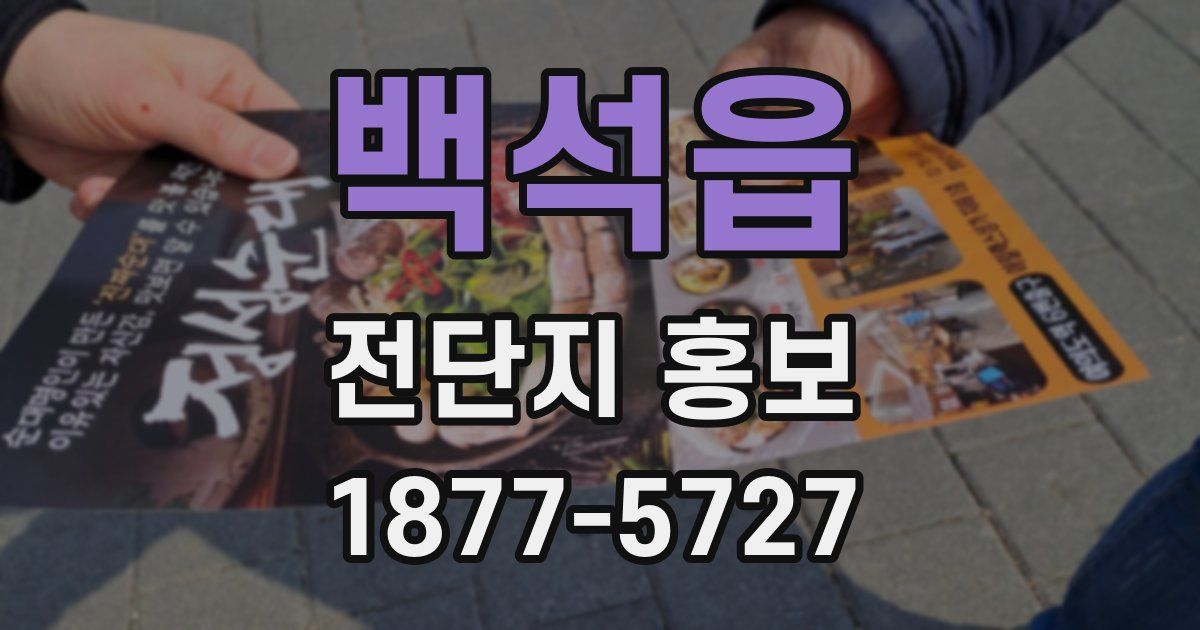 백석읍 전단지 홍보