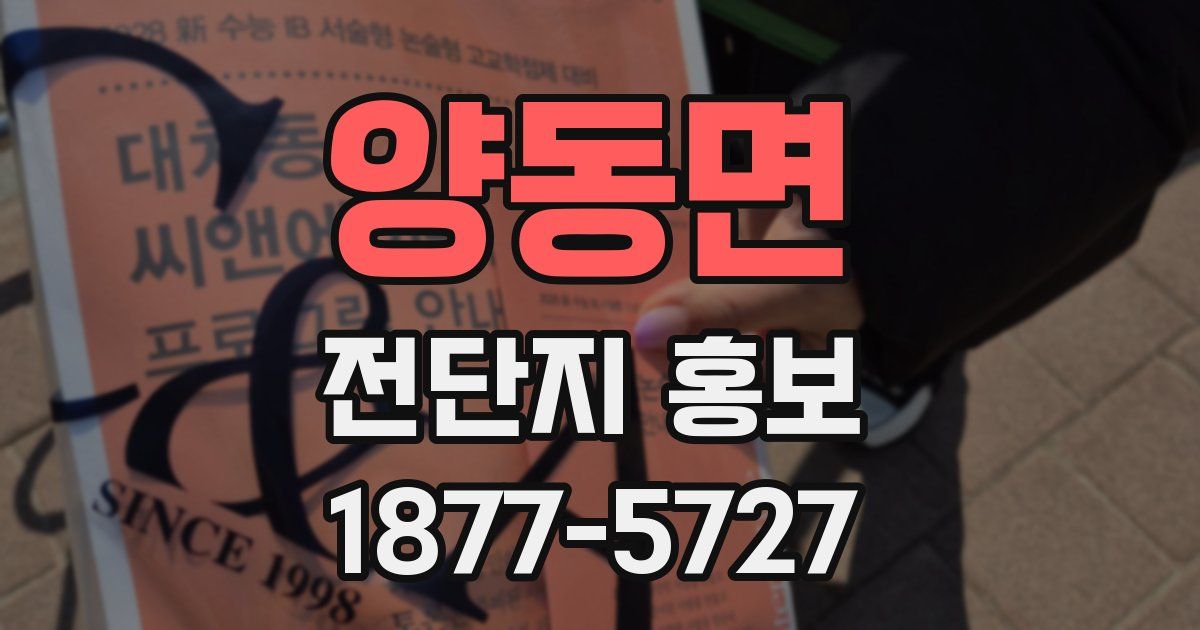양동면 전단지 홍보