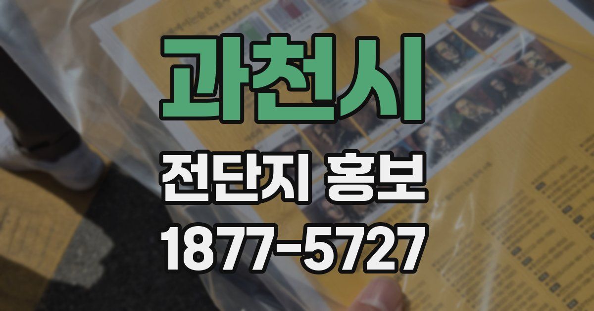 과천시 전단지 홍보