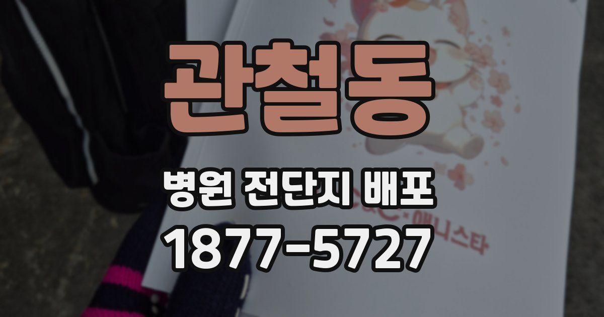 관철동 병원 전단지 배포