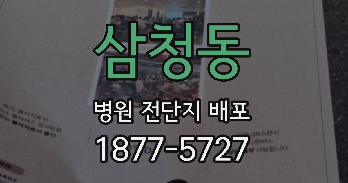삼청동 병원 전단지 배포