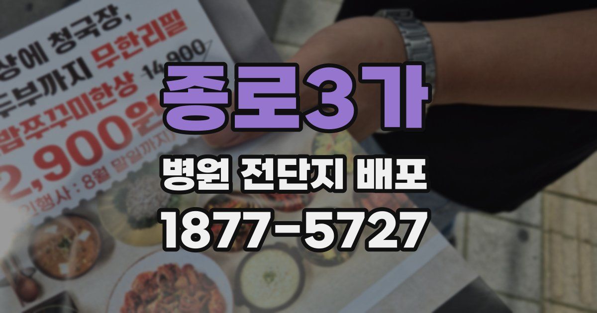 종로3가 병원 전단지 배포
