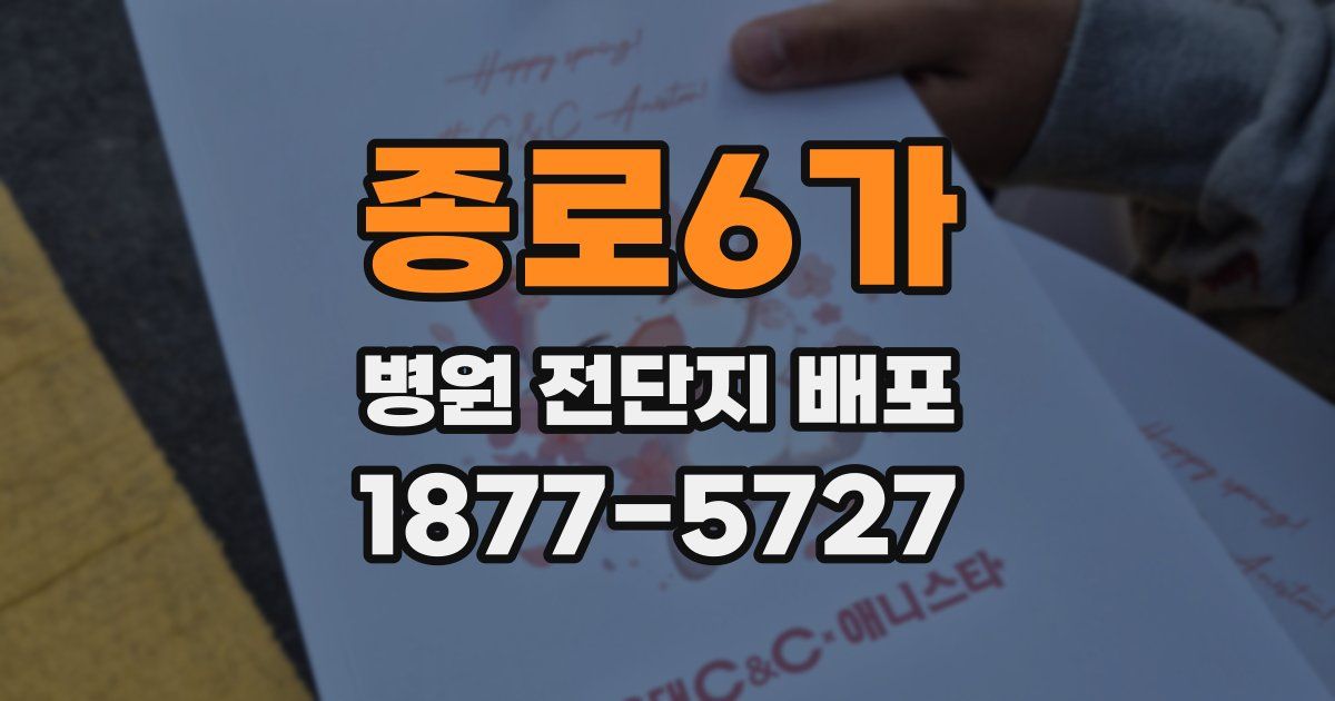 종로6가 병원 전단지 배포