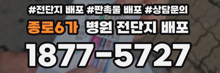 종로6가 병원 전단지 배포