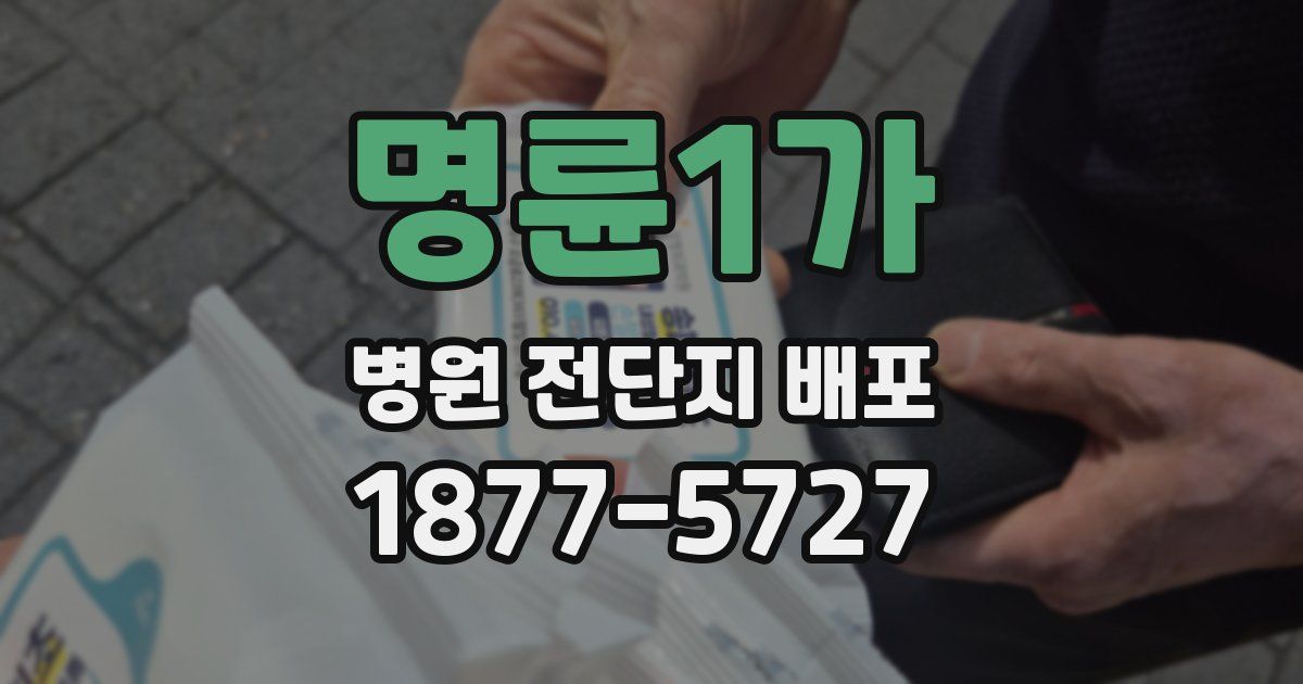 명륜1가 병원 전단지 배포