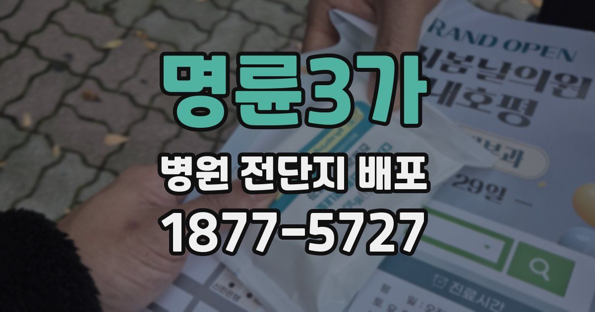 명륜3가 병원 전단지 배포