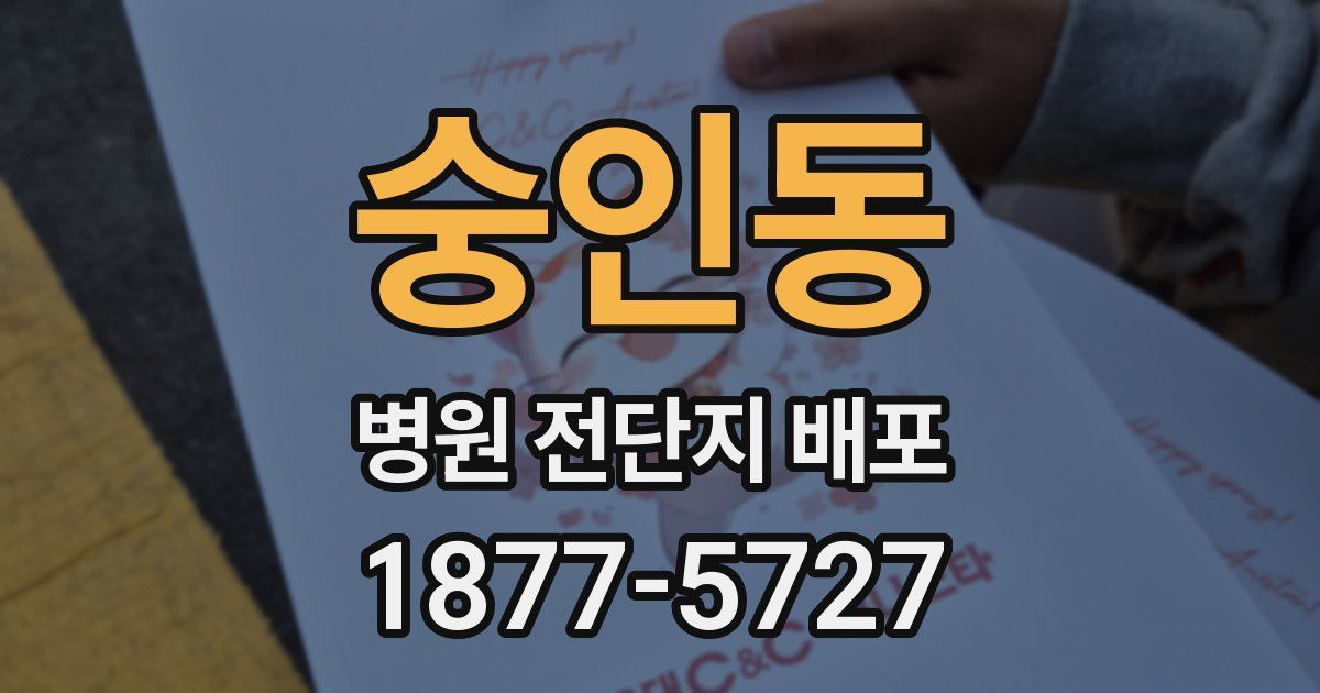 숭인동 병원 전단지 배포