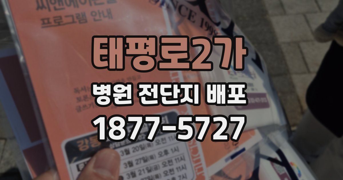 태평로2가 병원 전단지 배포