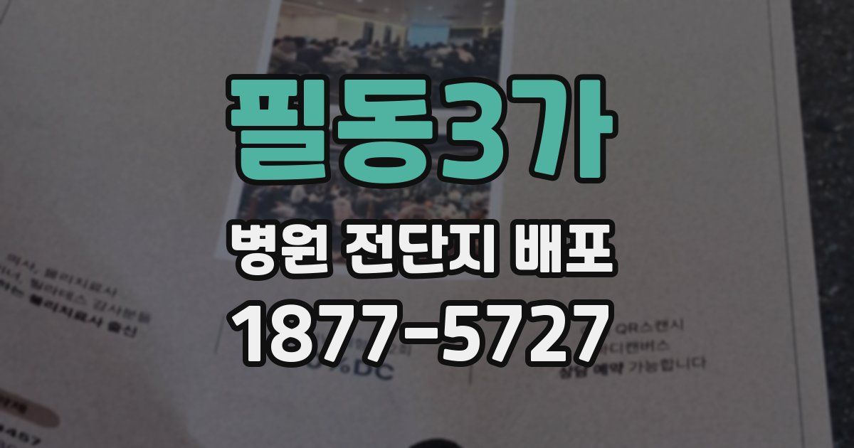필동3가 병원 전단지 배포