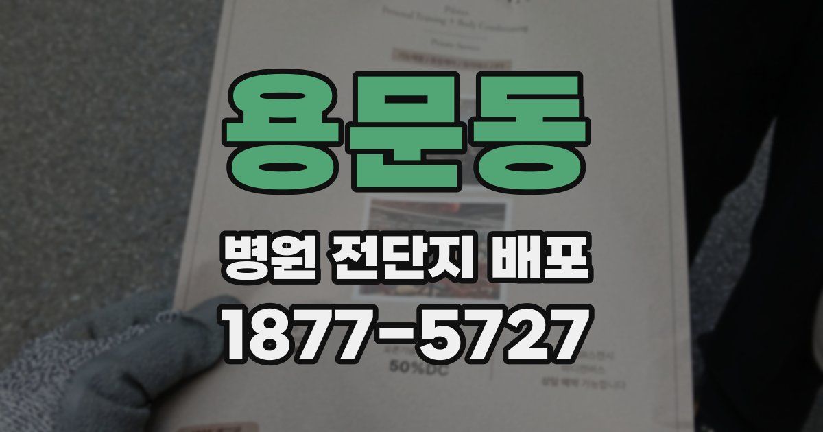 용문동 병원 전단지 배포