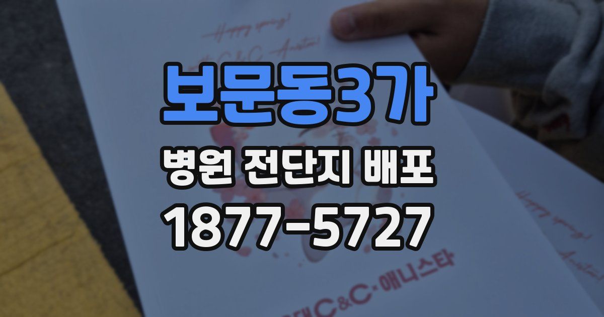 보문동3가 병원 전단지 배포