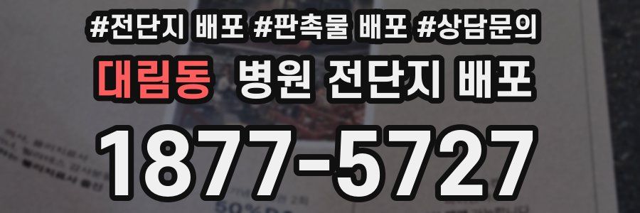 대림동 병원 전단지 배포