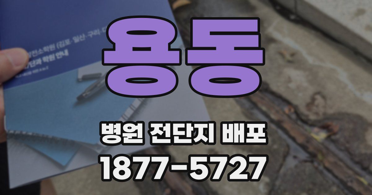 용동 병원 전단지 배포