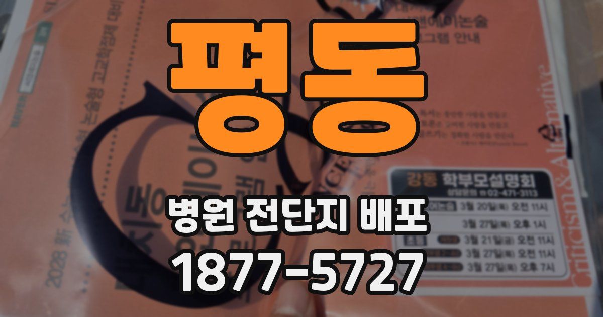 평동 병원 전단지 배포