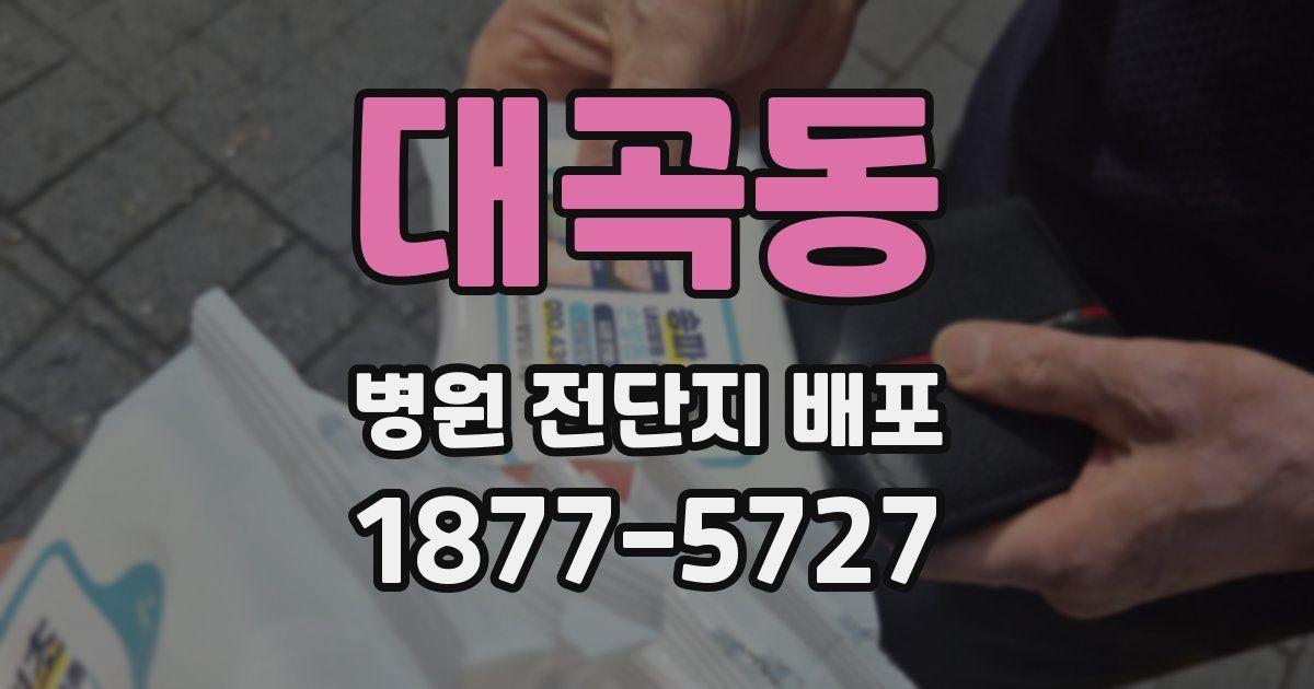 대곡동 병원 전단지 배포