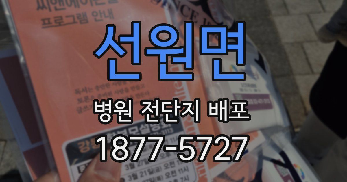 선원면 병원 전단지 배포