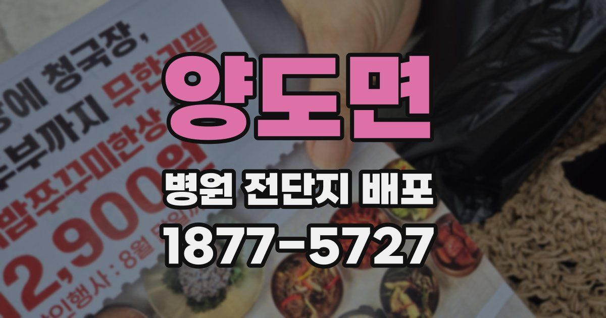 양도면 병원 전단지 배포