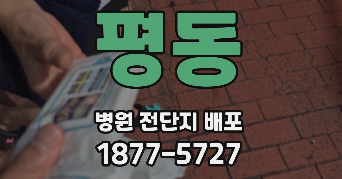 평동 병원 전단지 배포