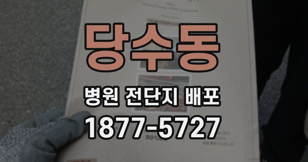 당수동 병원 전단지 배포