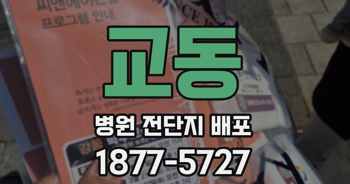교동 병원 전단지 배포
