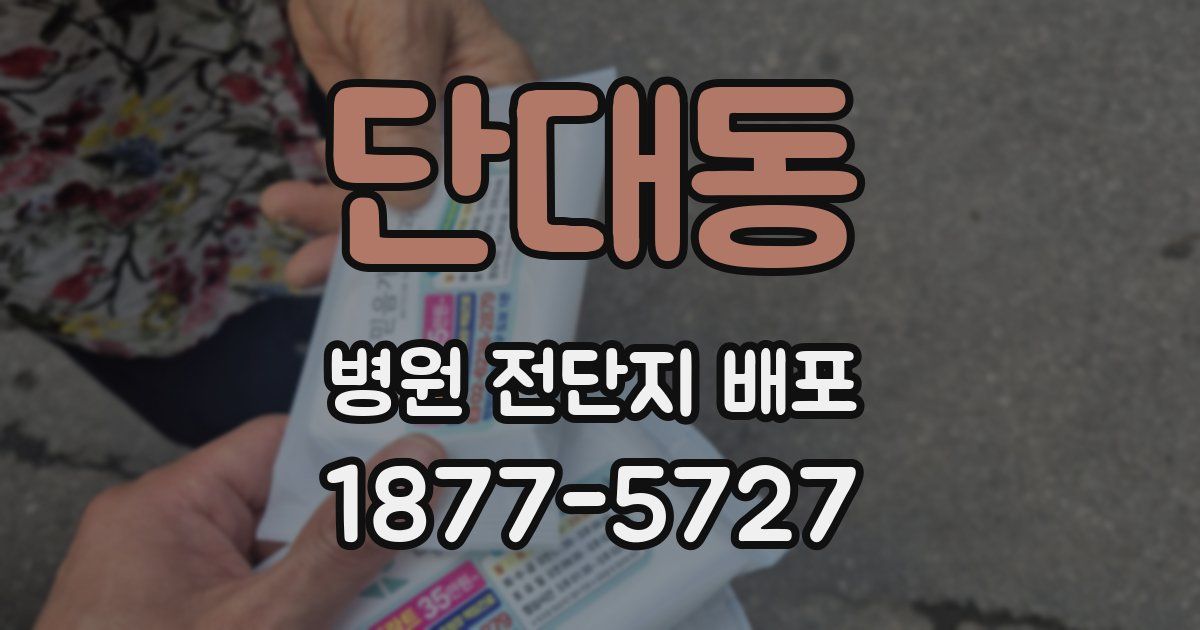 단대동 병원 전단지 배포