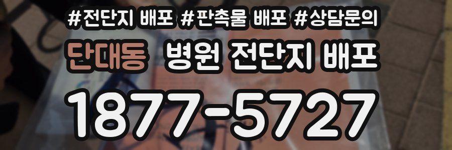단대동 병원 전단지 배포